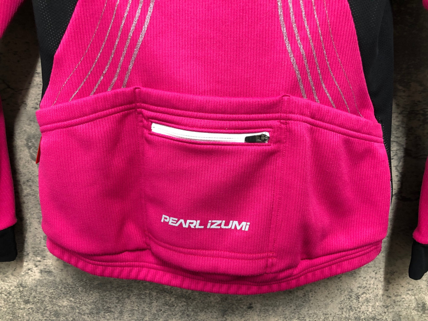IZ913 パールイズミ PEARL iZUMi 長袖 サイクルジャケット 黒 ピンク M 裏起毛