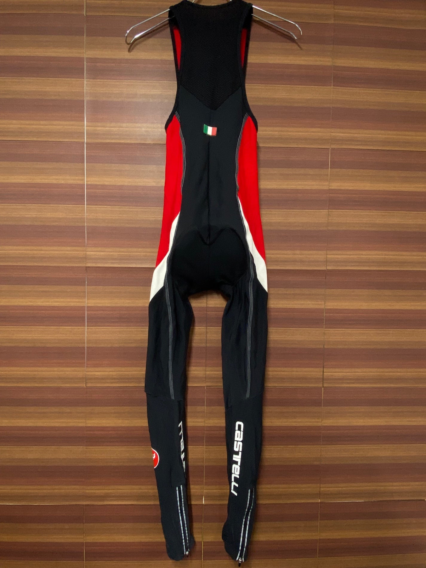 IK402 カステリ CASTELLI ビブタイツ 黒 赤 S