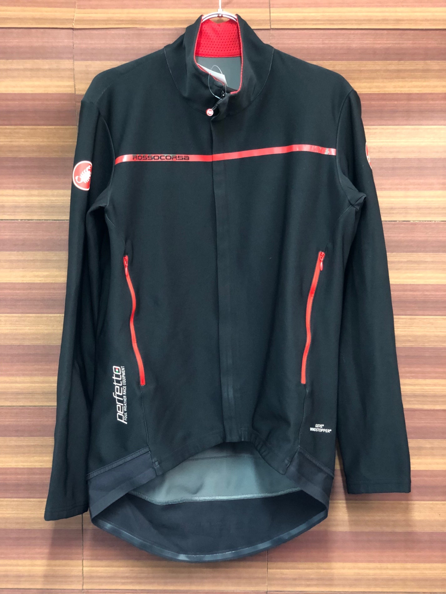 IT116 カステリ CASTELLI ROSSOCORSA perfetto 長袖 サイクルジャケット 黒 L GORE WINDSTOPPER