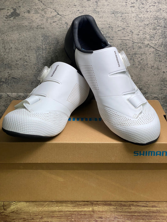 JB892 シマノ SHIMANO RC5 SHRC502M W01 S ビンディングシューズ 3穴 白 黒 EU42