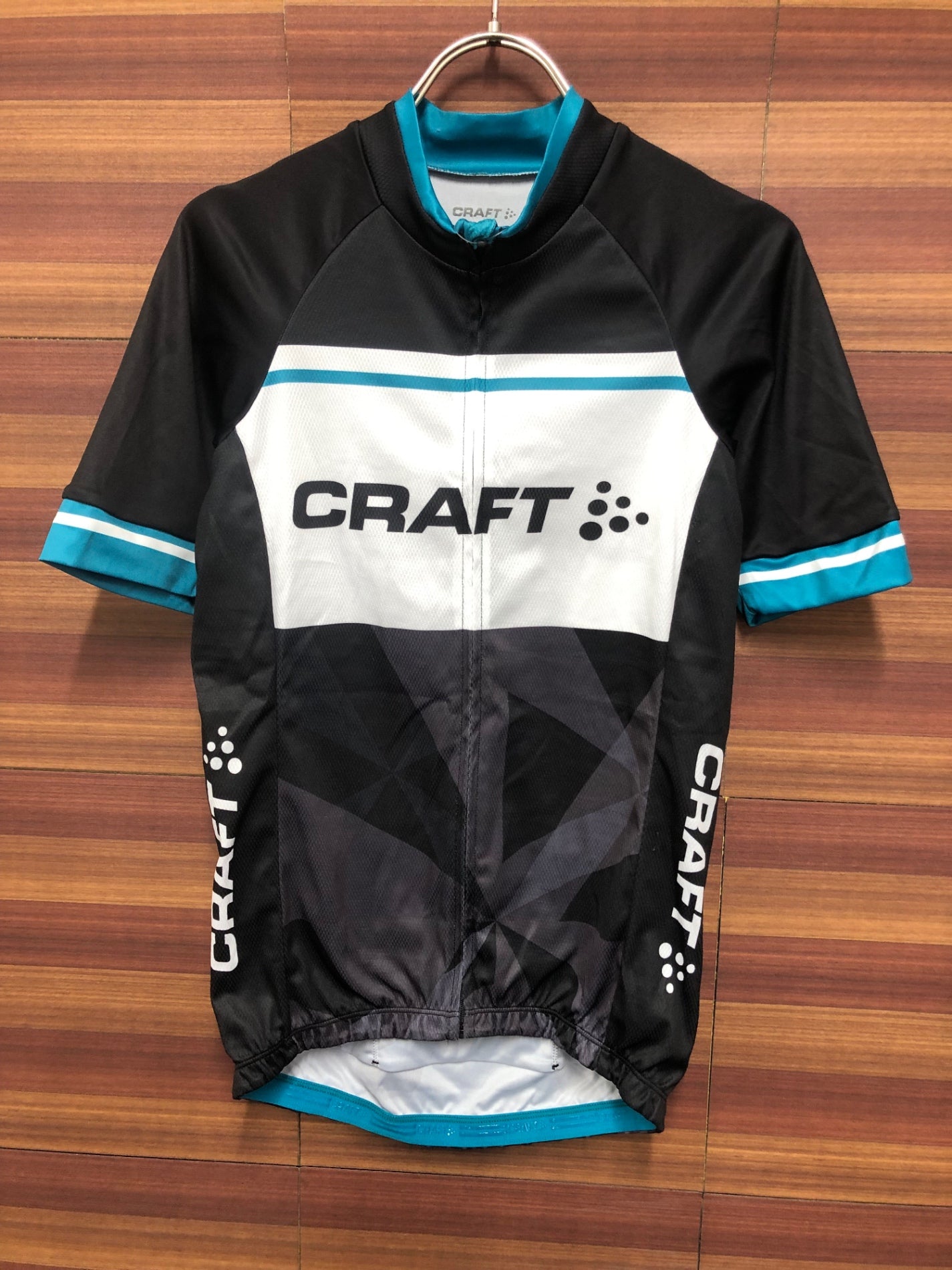 IU727 クラフト CRAFT 半袖 サイクルジャージ 白 黒 S