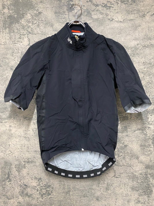 IS750 ラファ Rapha PRO TEAM RACE CAPE 半袖 サイクルジャケット 黒 XS ※袖カット済み
