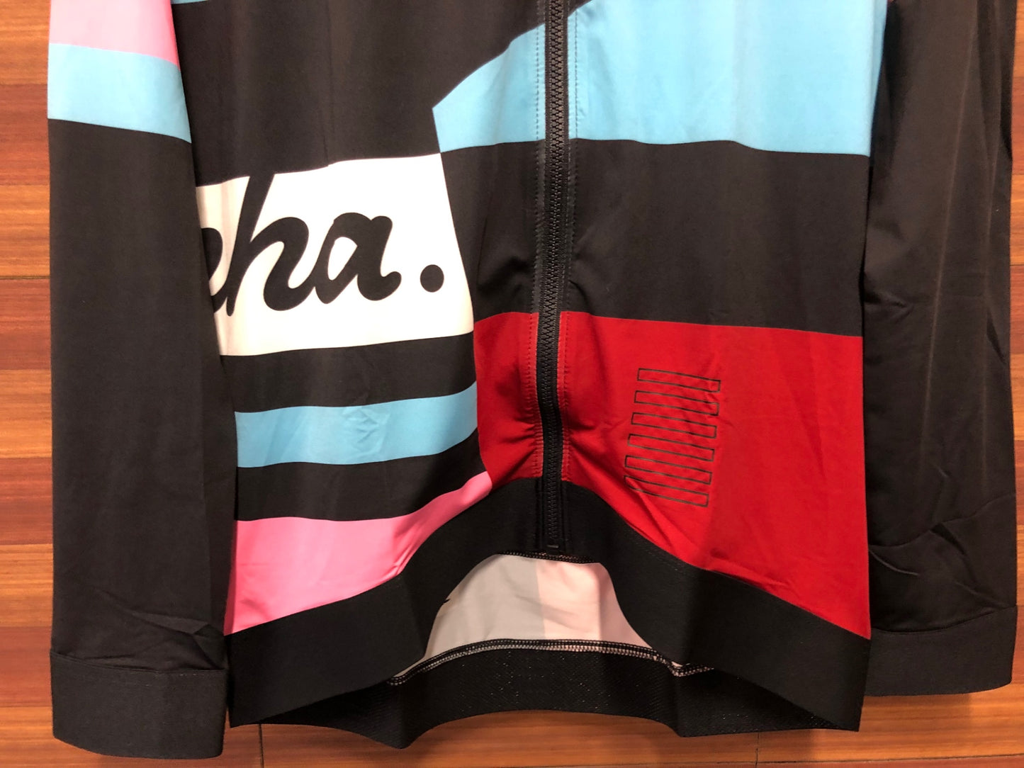 IO699 ラファ Rapha CROSS PRO TEAM LONG SLEEVE TRAINING JERSEY MENS 長袖 サイクルジャージ  ベージュ 紺 総柄 M