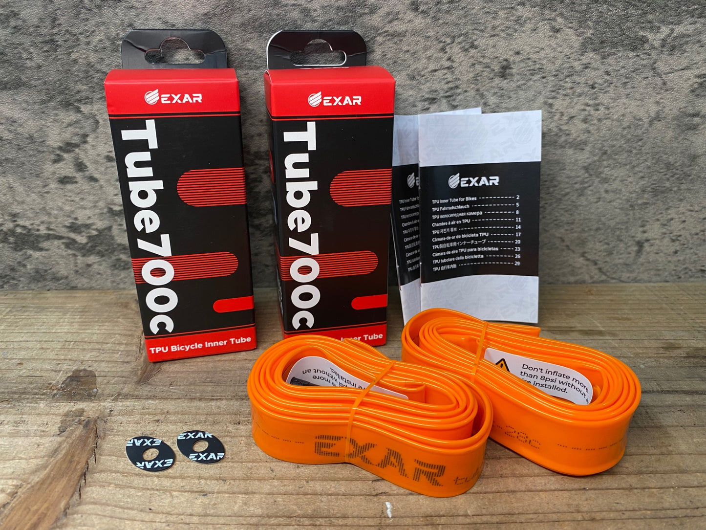 JB413 EXAR TPUチューブ 700C 23～28C バルブ長45mm セット