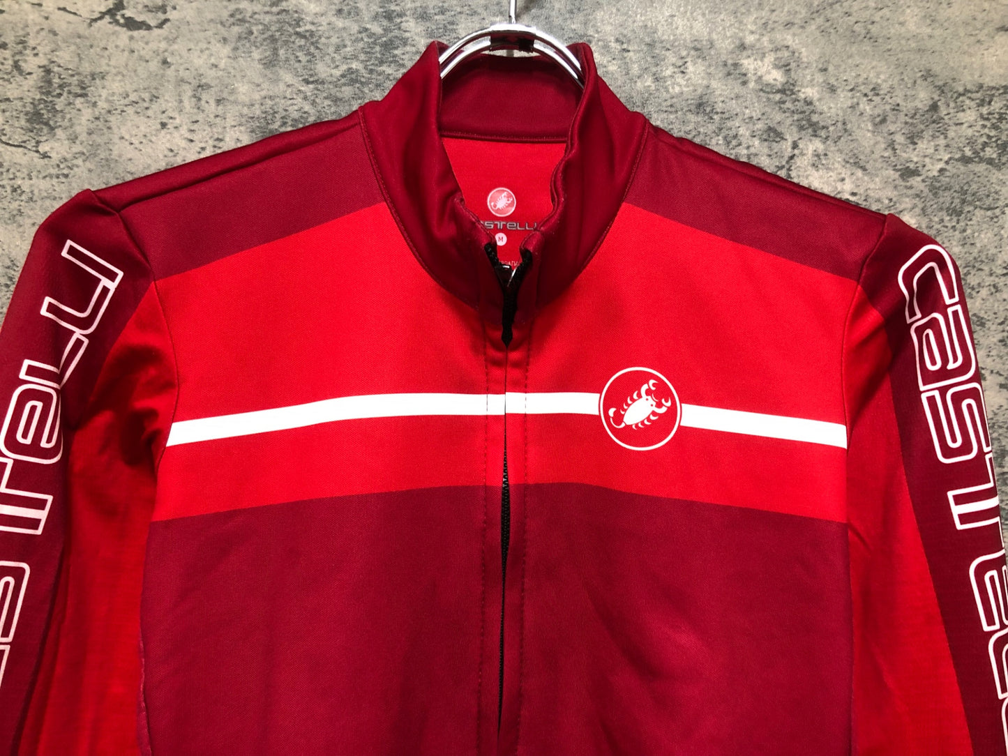 IZ762 カステリ CASTELLI 長袖 サイクルジャージ 赤 M 裏起毛