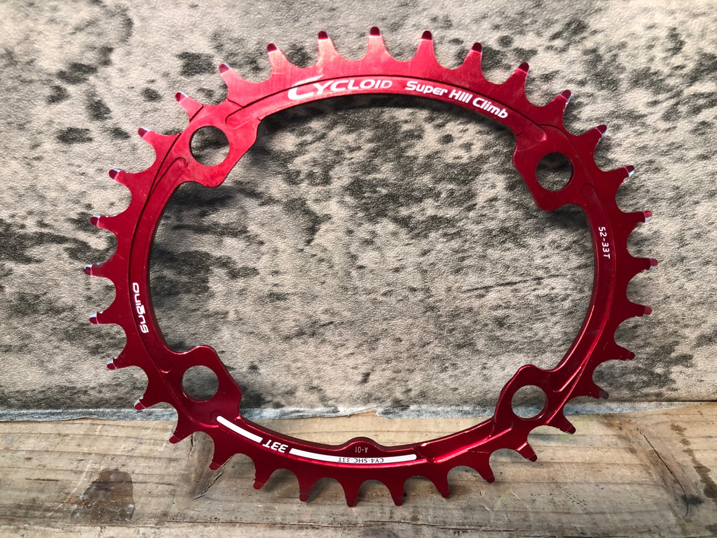 IU378 サイクロイド CYCLOID Super Hill Climb CY4-SHC-33T インナーチェーンリング 33T 赤