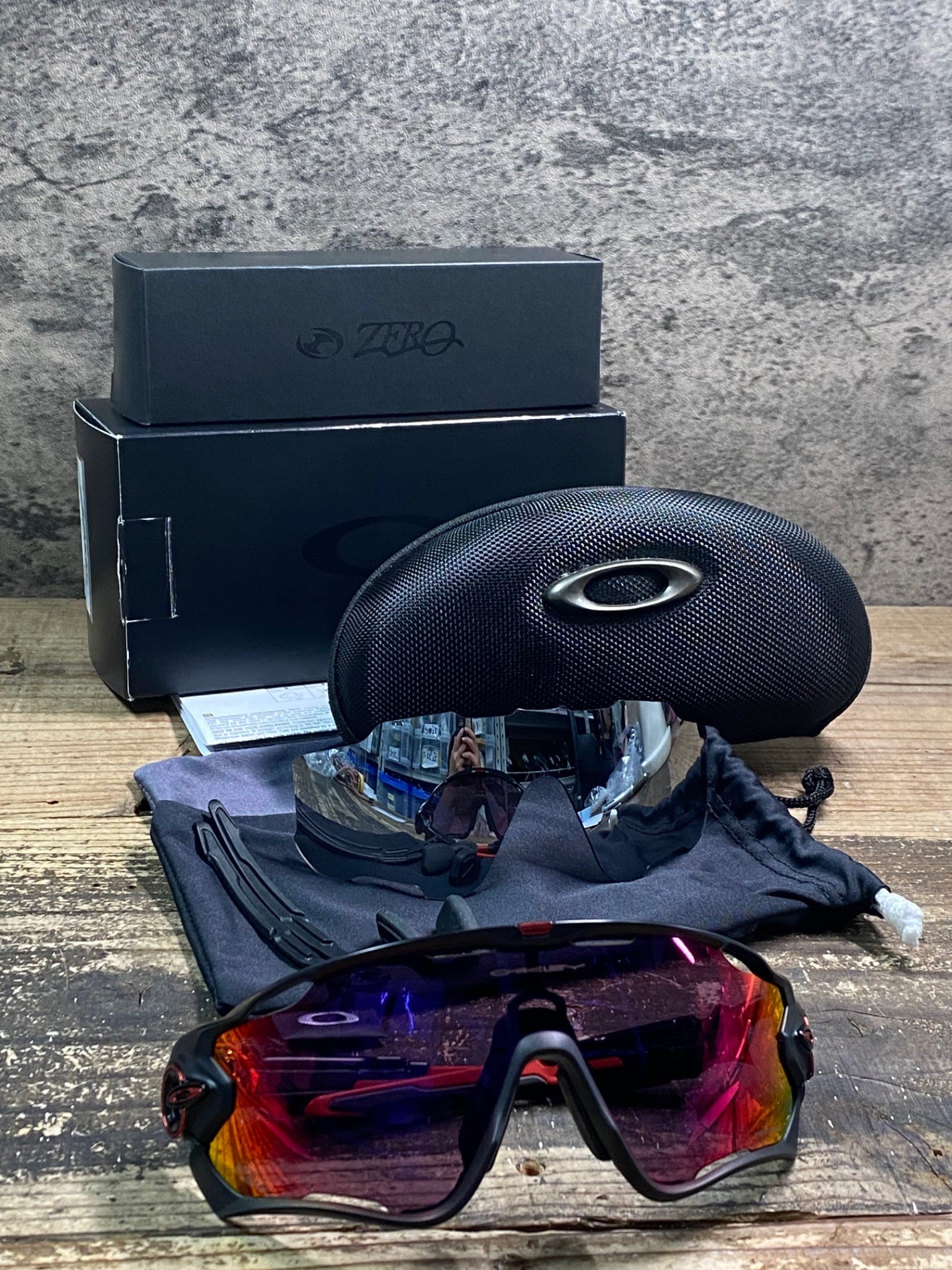 JA996 オークリー OAKLEY JAWBREAKER サングラス アイウェア 黒 赤 PRIZMレンズ ZERO製レンズ付属