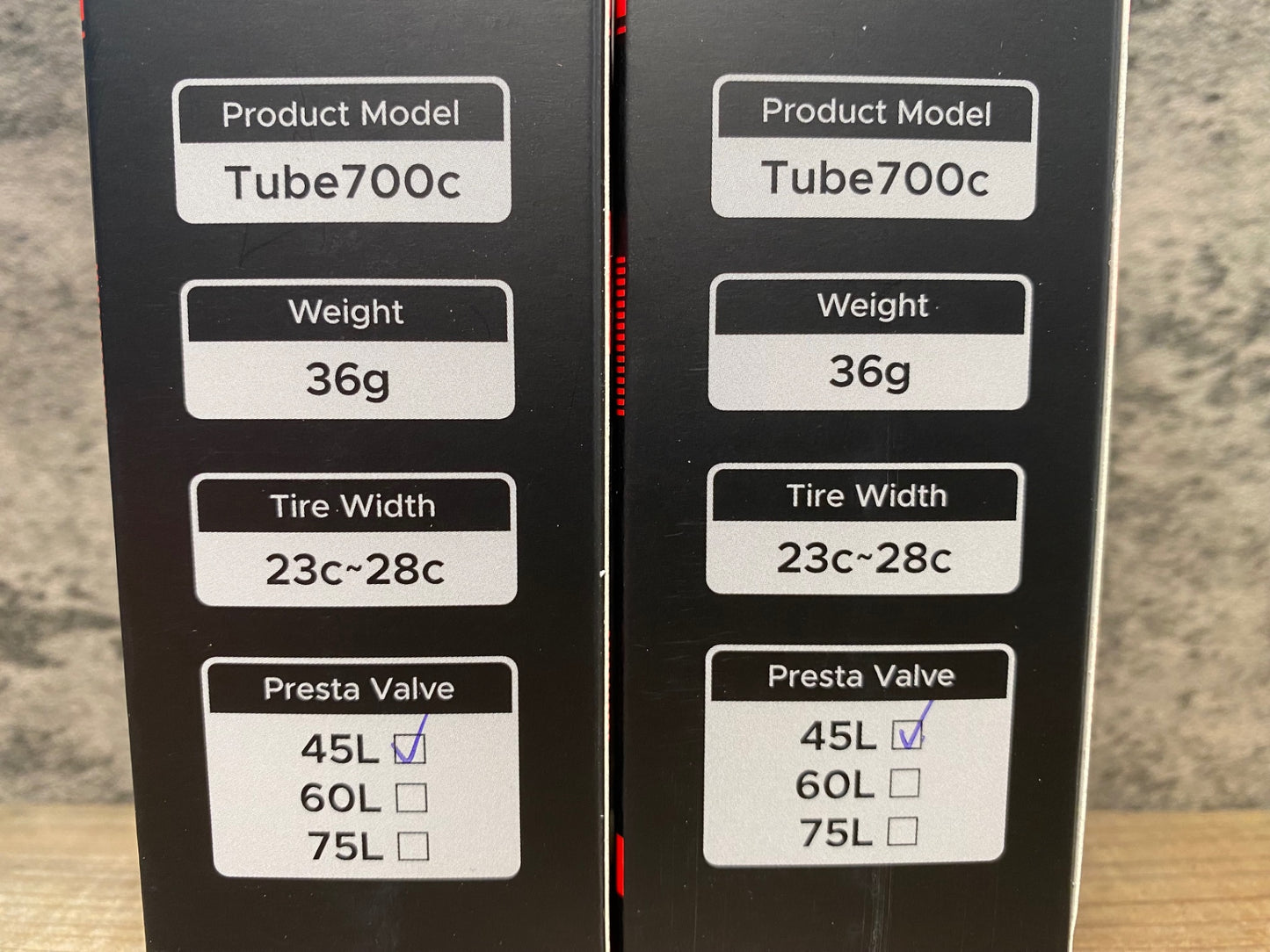JB408 TNI EXAR TPUチューブ 700C 23～28C バルブ長45mm セット