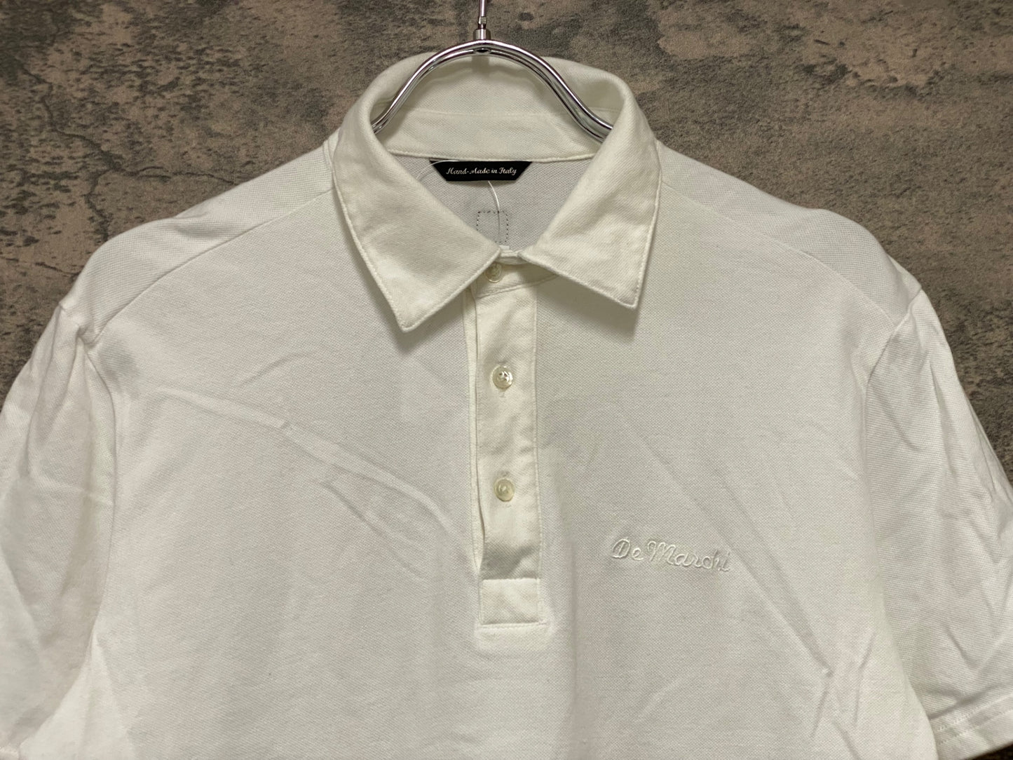 JD961 デマルキ De Marchi 半袖 ポロシャツ バックポケット 白 M