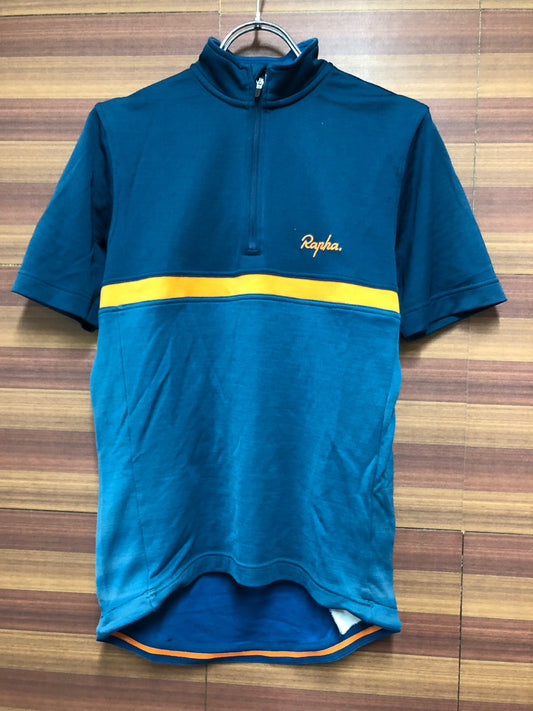 HZ800 ラファ Rapha クラブジャージ CLUB JERSEY 半袖 サイクルジャージ 青 S ※色褪せ