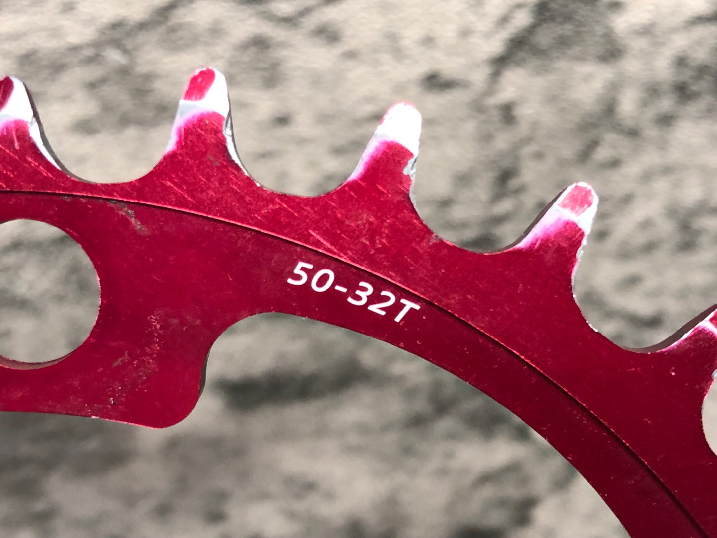 IY816 スギノ SUGINO サイクロイド CYCLOID Super Hill Climb CY4-SHC-32T インナー 楕円 チェーンリング 赤 32T