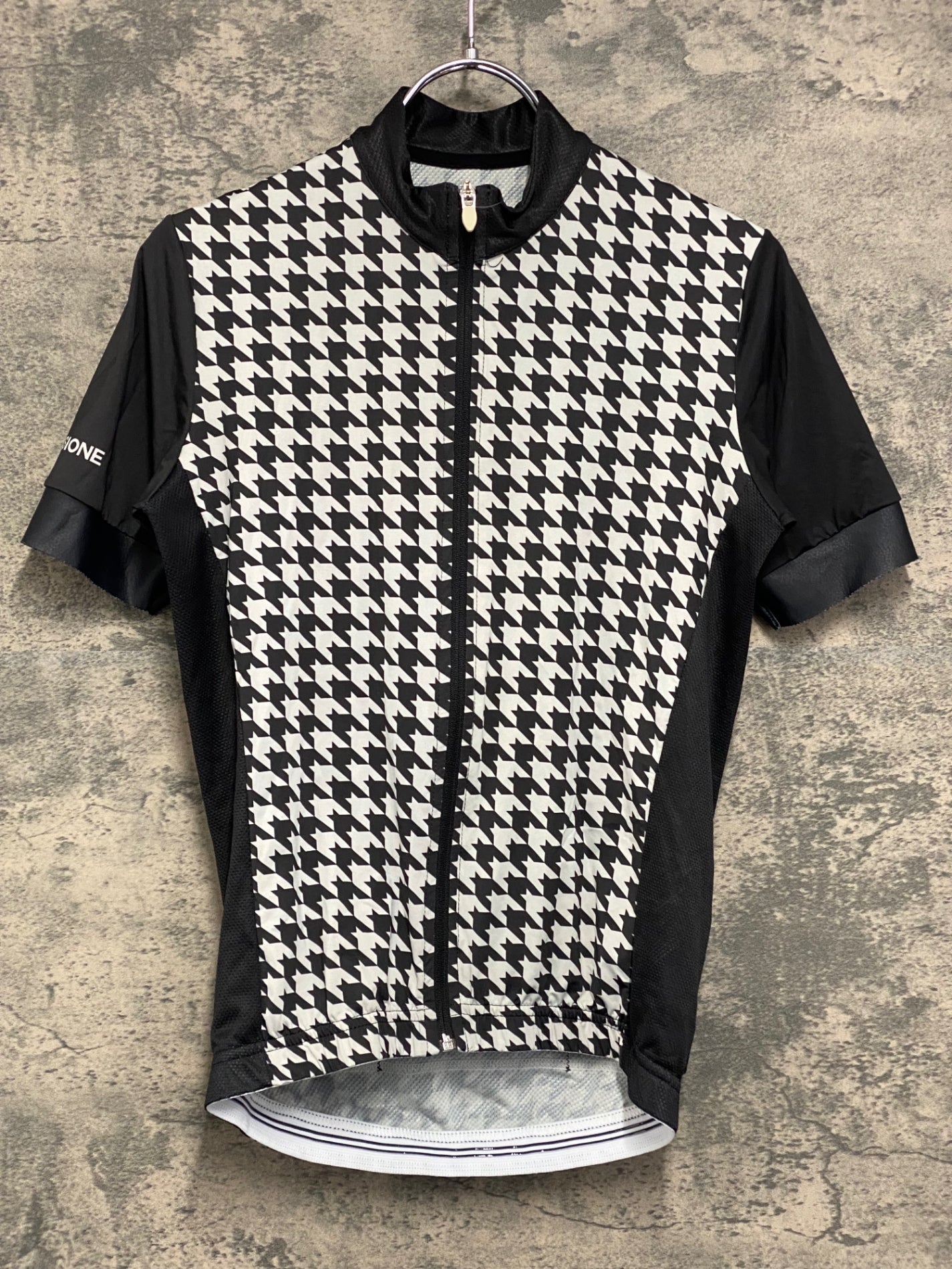 JB578 ラパッション la PASSIONE 半袖 サイクルジャージ 黒 白 XS 千鳥格子