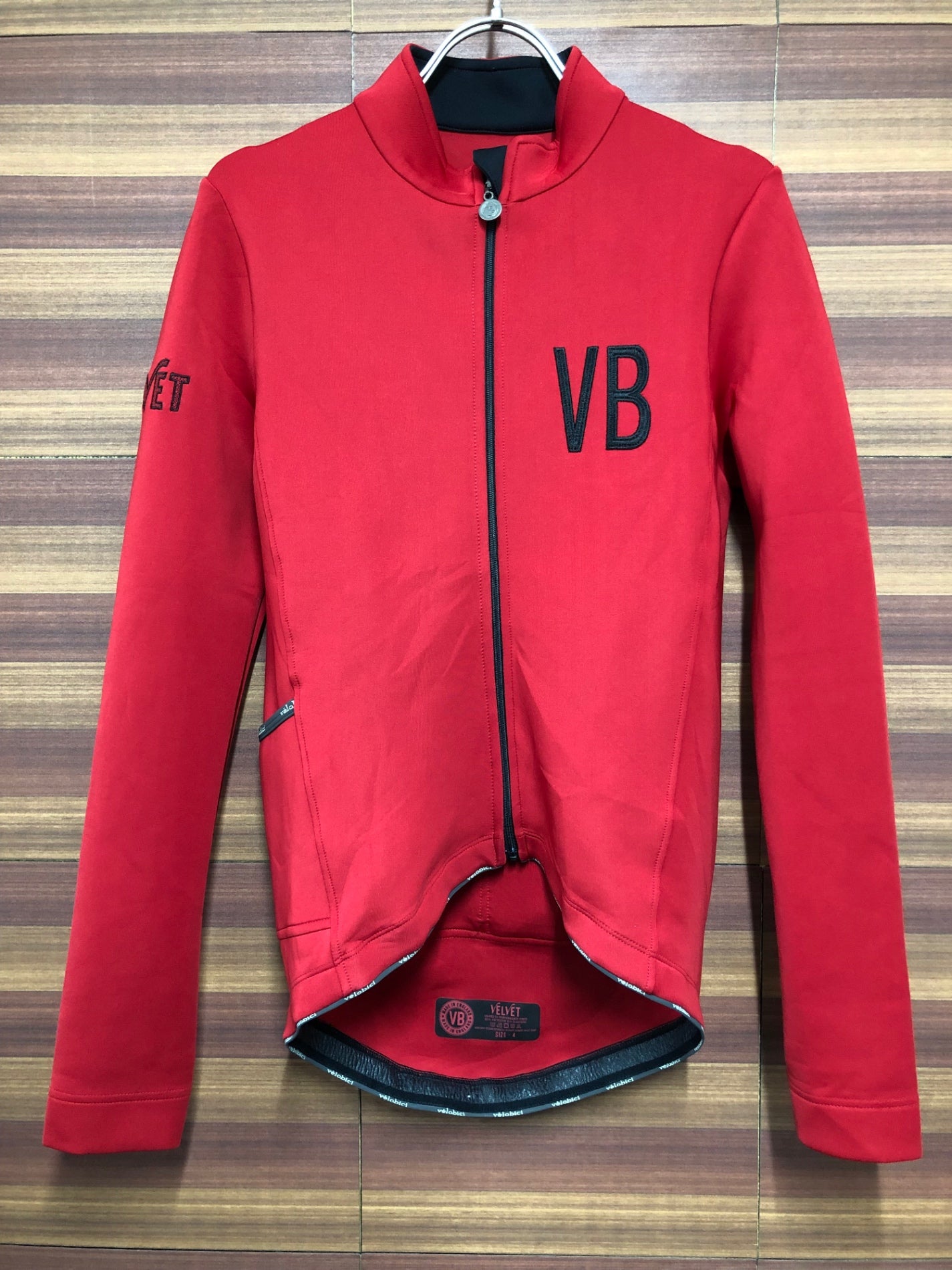 IO514 ヴェロビチ velobici VELVET 長袖 サイクルジャージ 赤 4