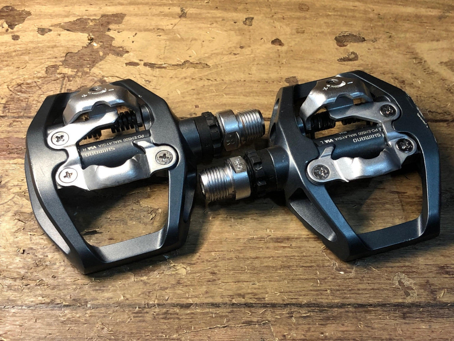 HQ507 シマノ SHIMANO PD-EH500 ビンディングペダル SPD 片面フラット クリート付属