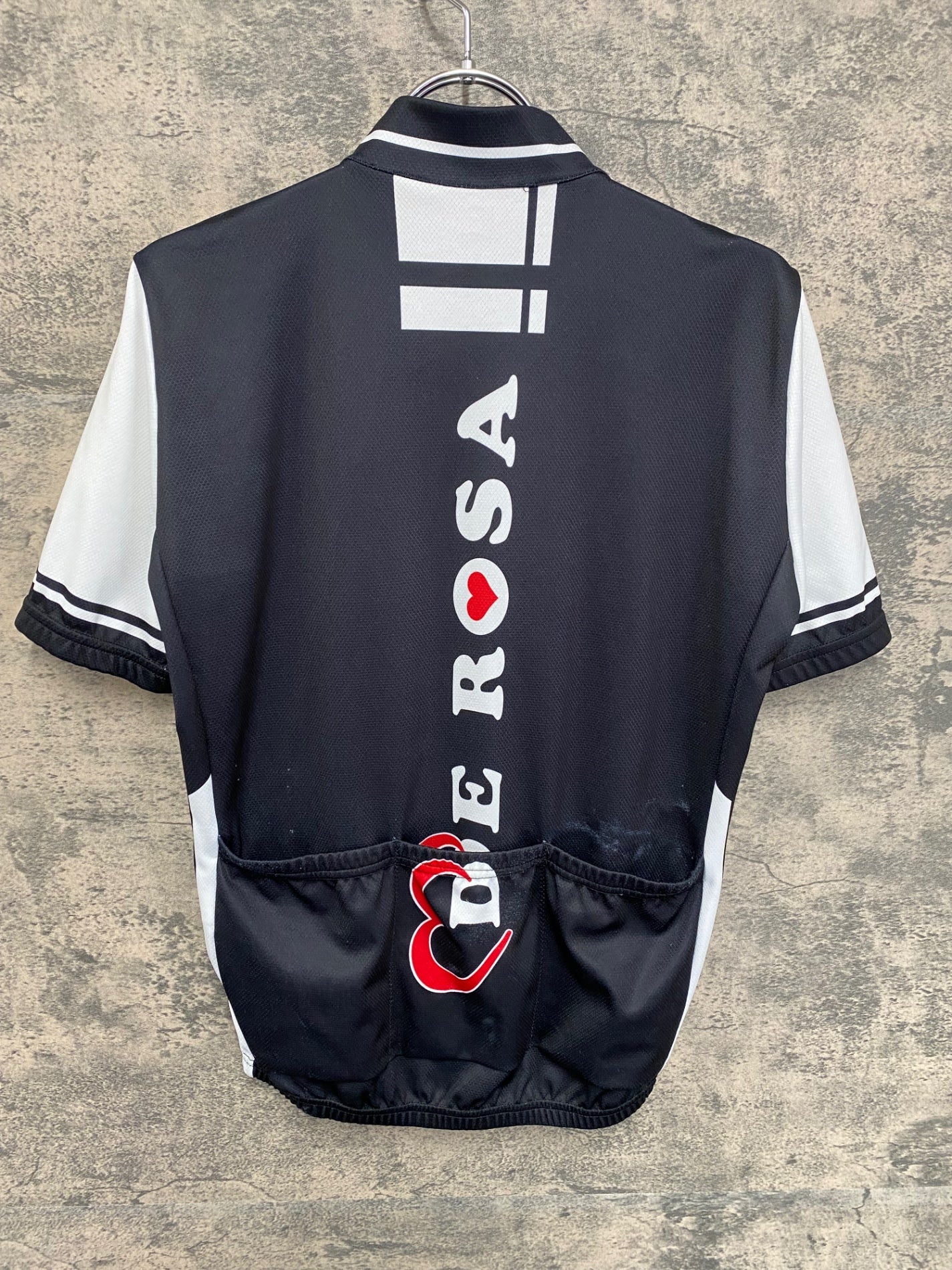 IW567 サンティーニ Santini デローザ DE ROSA 半袖 サイクルジャージ 白黒 S ※擦れ有