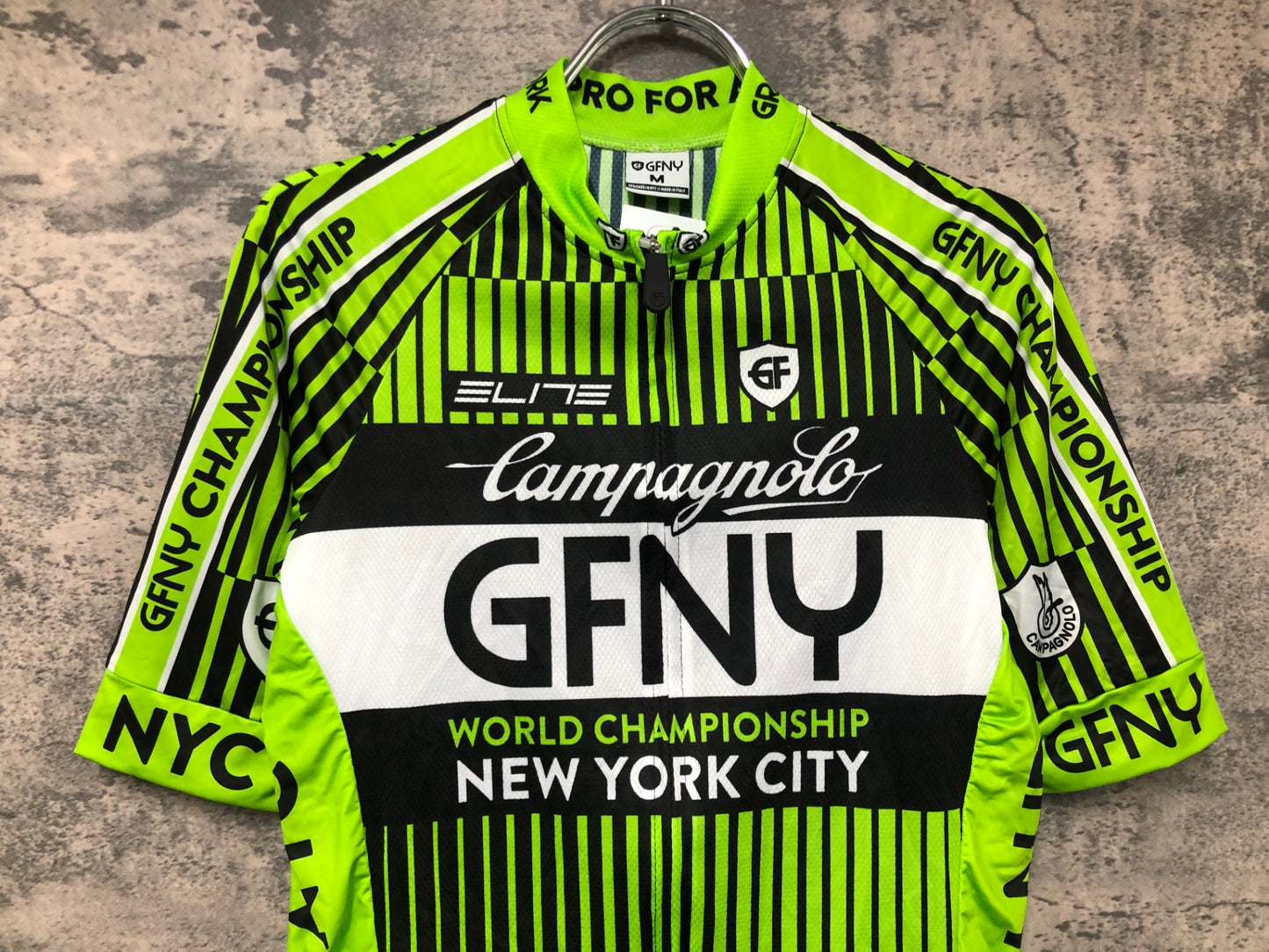 IX199 GFNY Campagnolo 半袖 サイクルジャージ 黄緑 M