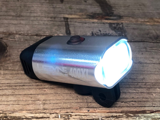 JA788 レザイン LEZYNE 400XL MINI DRIVE フロントライト シルバー 点灯確認済み