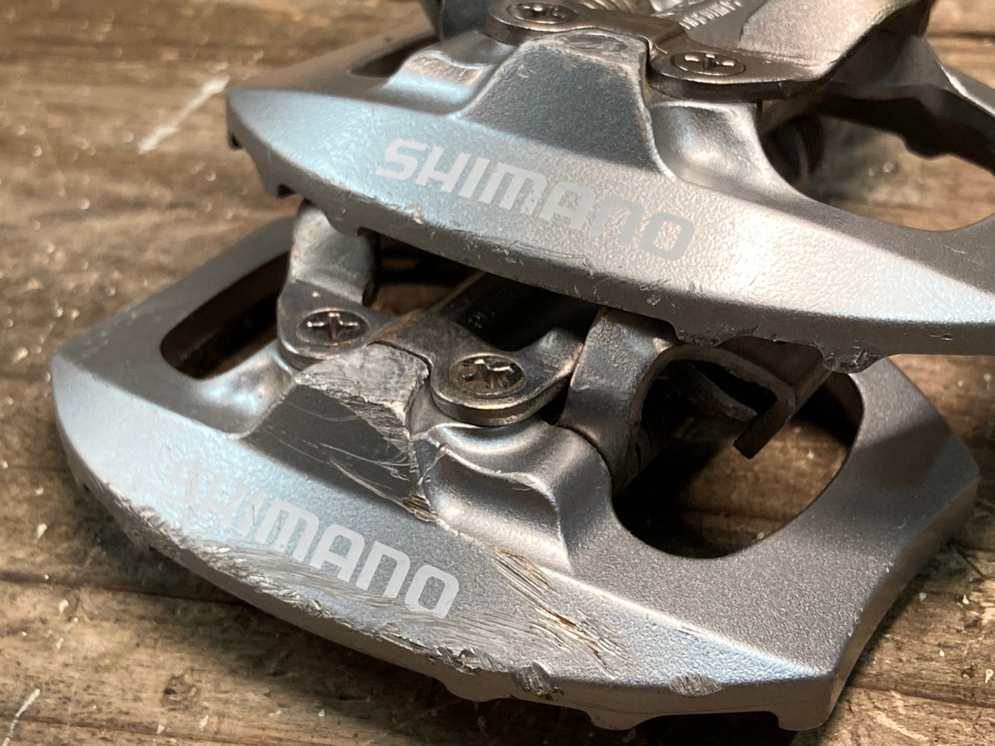 IQ455 シマノ SHIMANO PD-A530 ビンディングペダル SPD 片面フラット シルバー