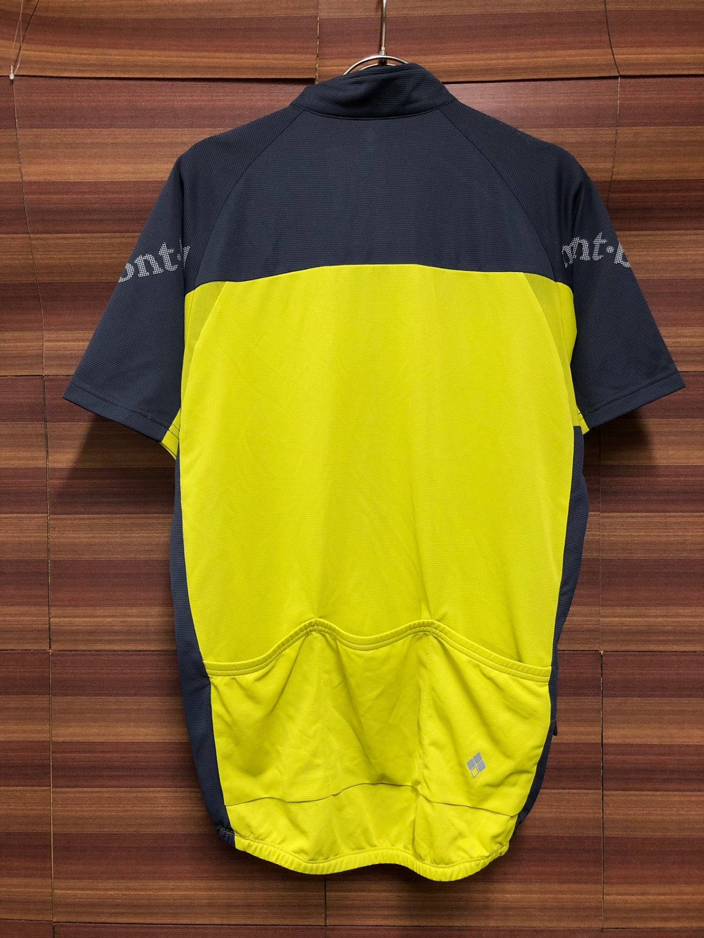 IU742 モンベル mont-bell 半袖 サイクルジャージ グレー 黄 XL