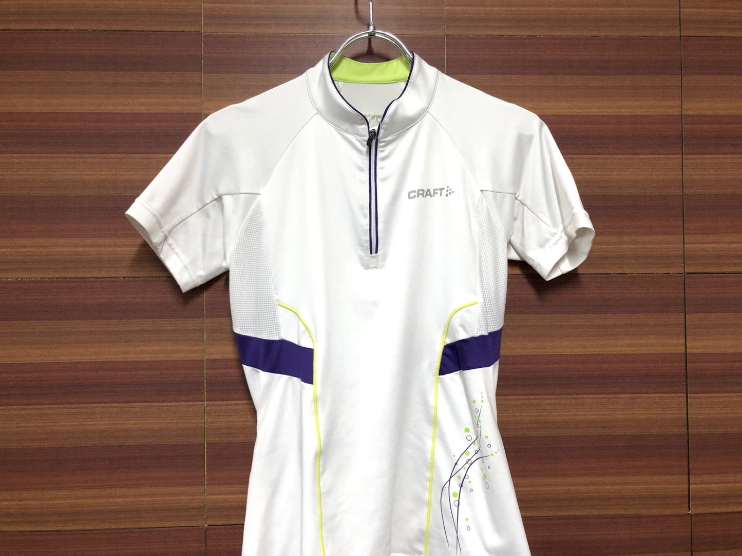 IJ353 クラフト CRAFT 半袖 サイクルジャージ 白 S ハーフジップ