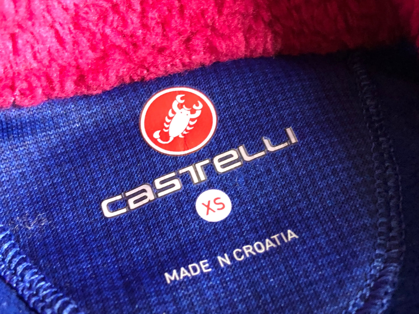IR218 カステリ castelli 長袖サイクルジャージ 青 XS 裏起毛 POLARTEC レディース
