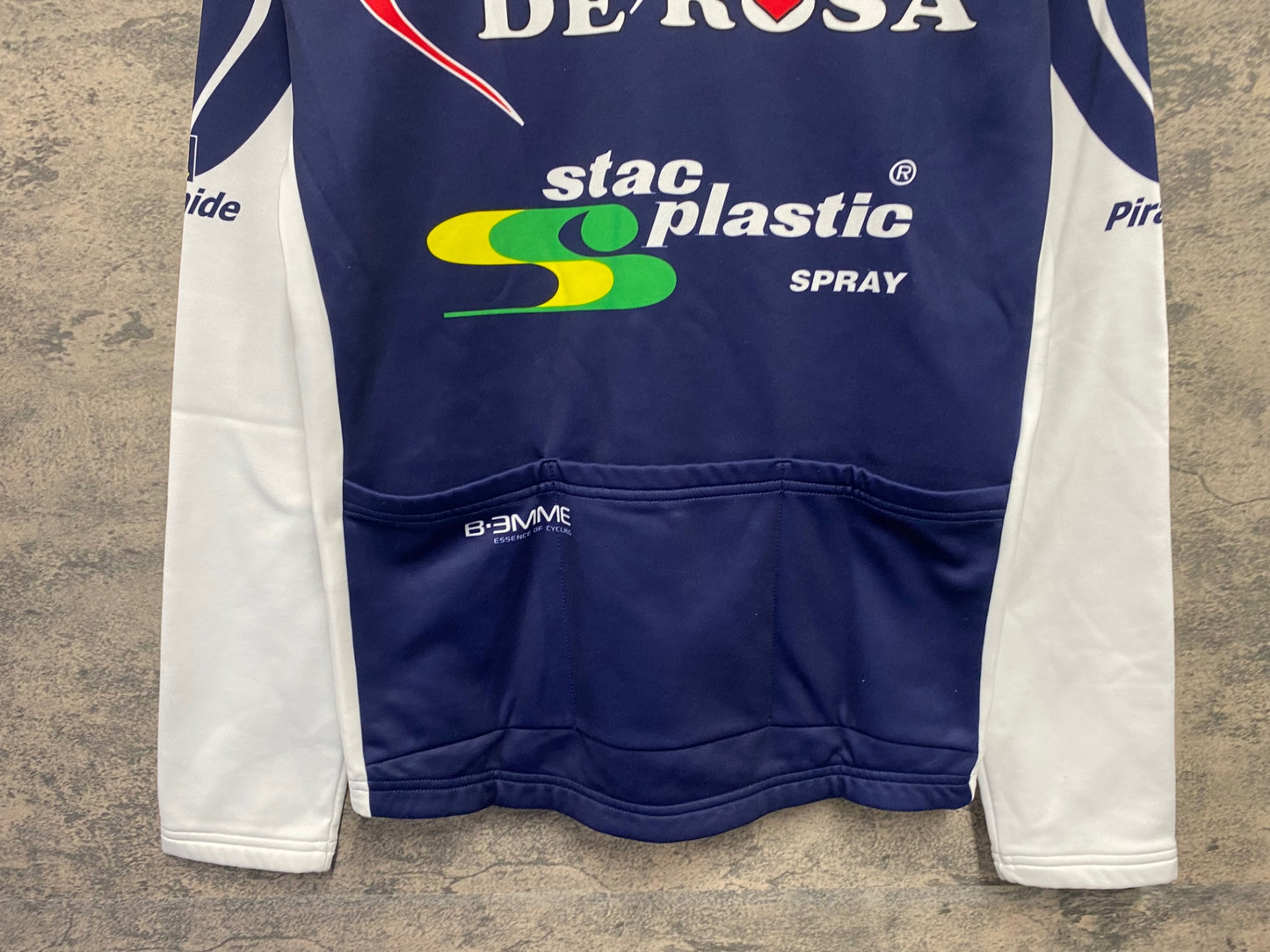 IZ358 ビエンメ BEMME 長袖 サイクルジャージ ネイビー L 裏起毛 DE ROSA