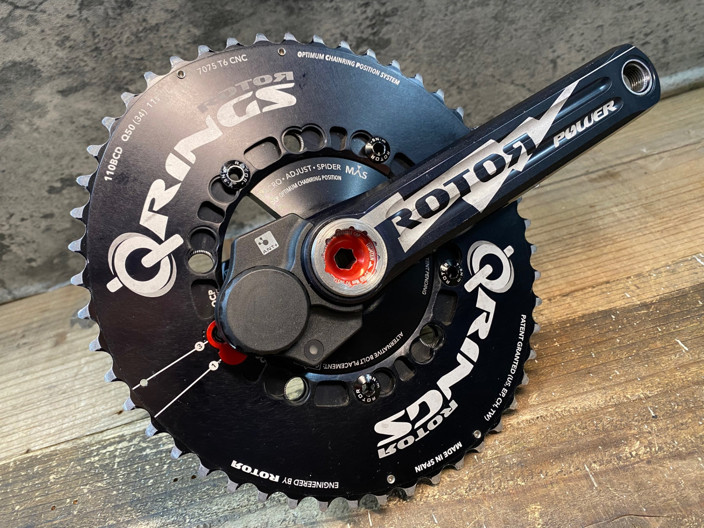 IU994 ローター ROTOR 3D+ POWER MAS クランクセット パワーメーター 両側計測 楕円 50/34T 170mm ※センサー接続不可 ジャンク