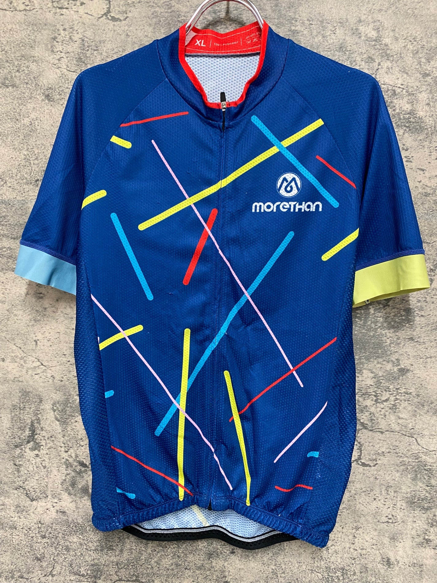 IV593 モーゼン morethan 半袖 サイクルジャージ 青 XL ※ほつれ