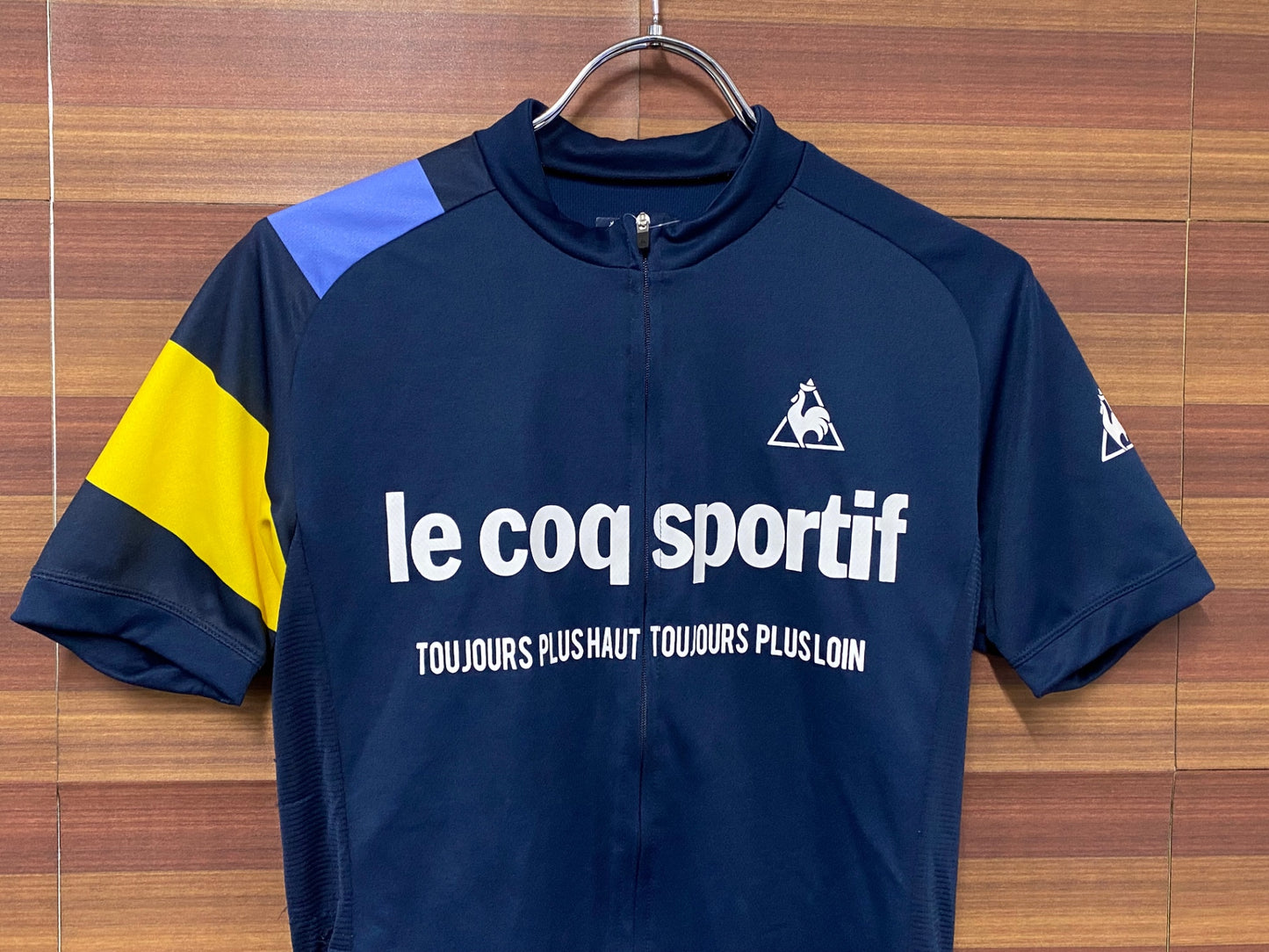 IT615 ルコックスポルティフ le coq sportif 半袖サイクルジャージ 紺 S