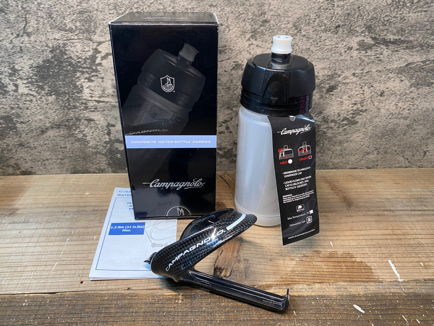 IN024 カンパニョーロ Campagnolo SUPER RECORD WATER BOTTLE CARRIER CAGE ボトルケージ＆ボトルセット ※未使用品