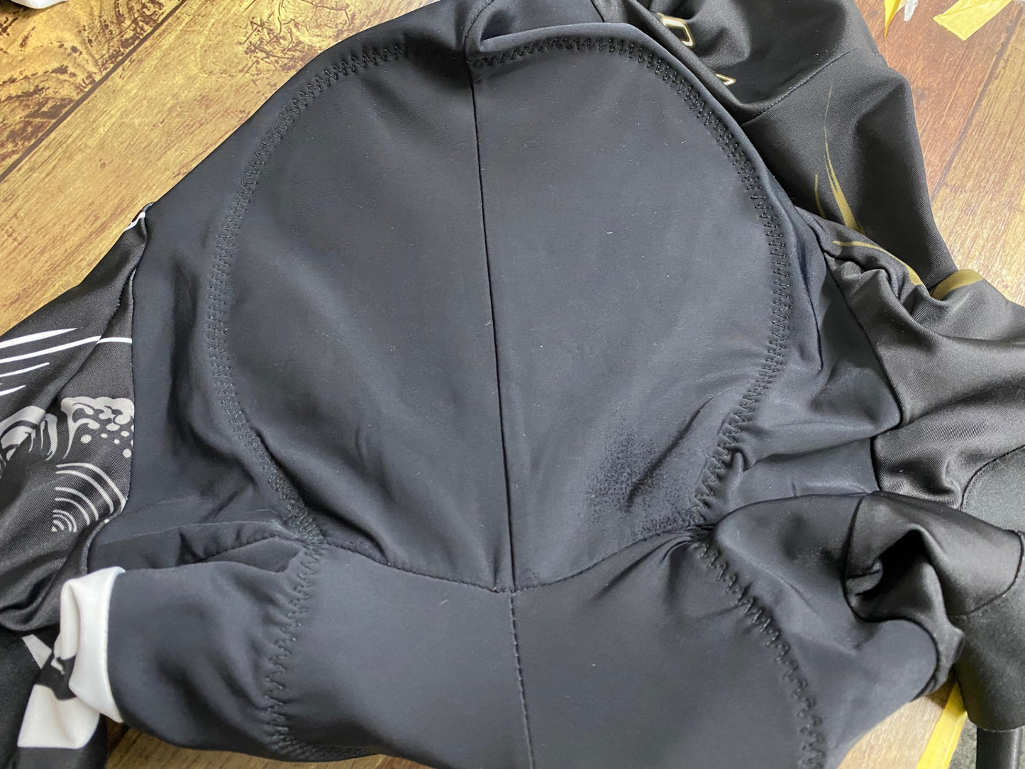 JB659 デコジャ DECOJA 半袖 サイクルジャージ レーサーパンツ 上下セット 黒 総柄 XL