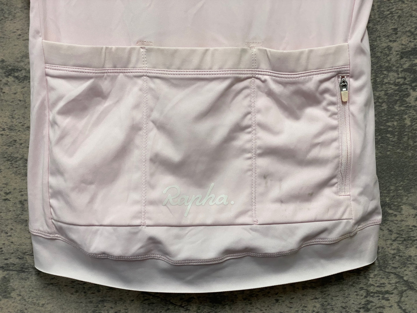 IO208 ラファ Rapha WOMEN'S CORE JERSEY 半袖サイクルジャージ ピンク XS ゴム伸び ほつれ スレあり