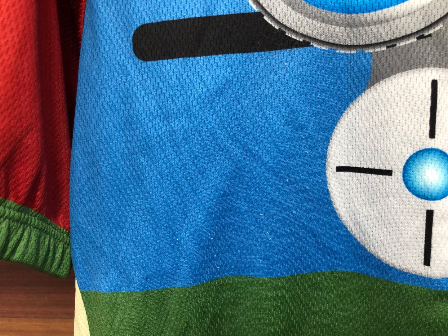 IS995 ウェイブワン WAVE ONE AURORA 半袖 サイクルジャージ 緑 青 赤 L 装甲騎兵ボトムズ スコープドッグ ターボカスタム 痛ジャージ