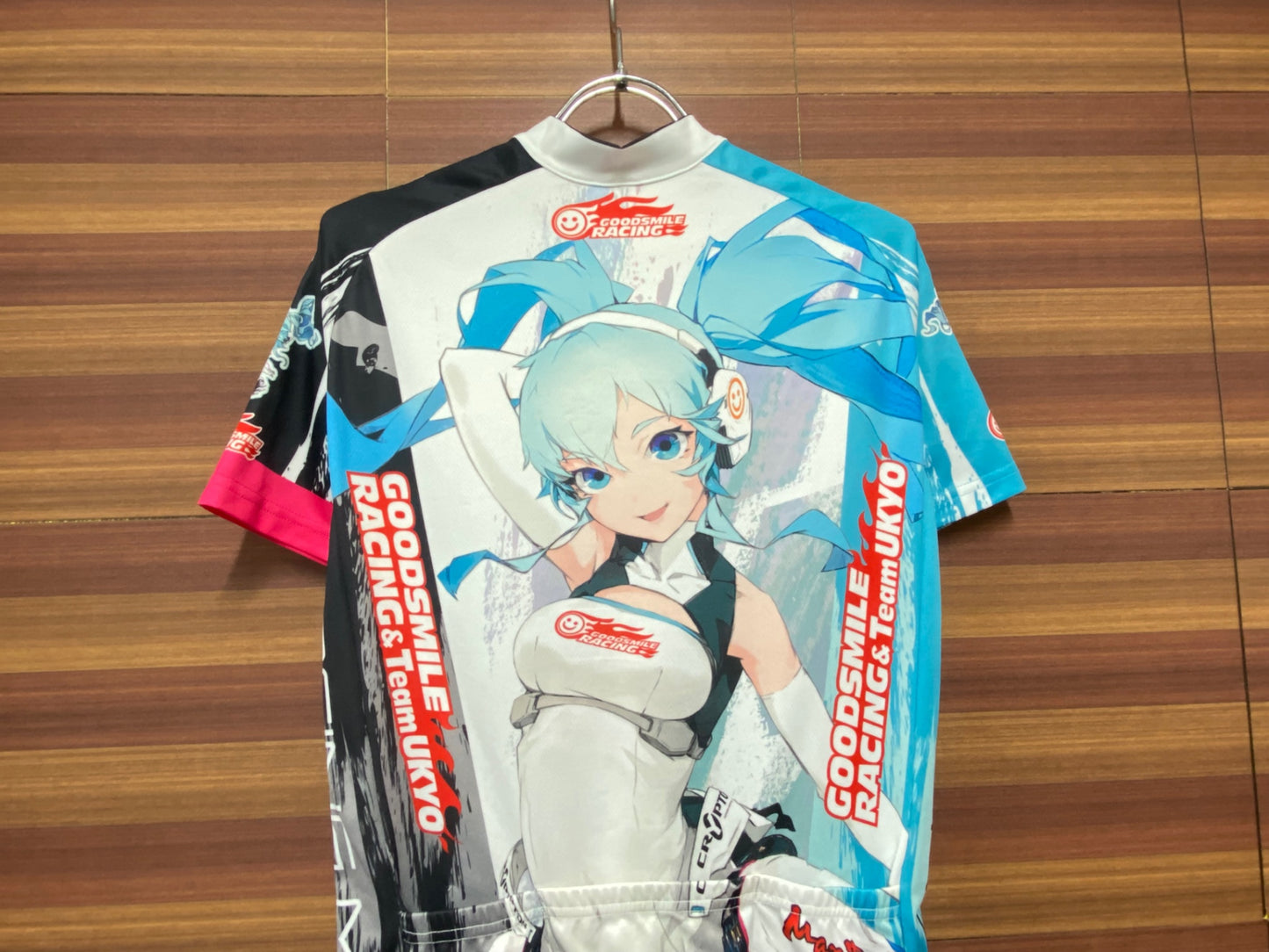 IK099 グッドスマイルレーシング GOODSMILE RACING 半袖 サイクルジャージ 白 青 黒 M RACING MIKU 2014Ver. 痛ジャージ