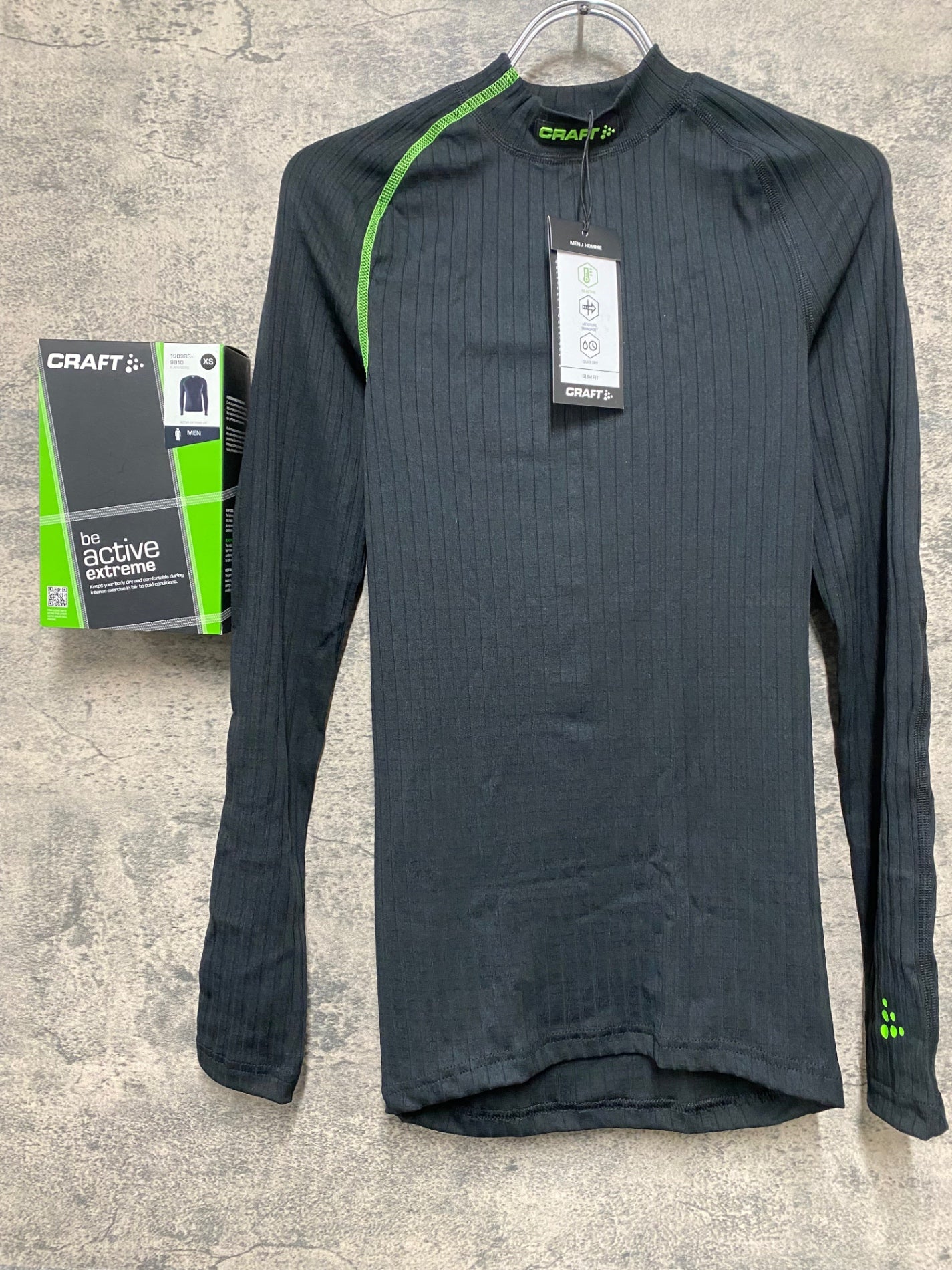 IV921 クラフト CRAFT 長袖 ベースレイヤー 黒 XS