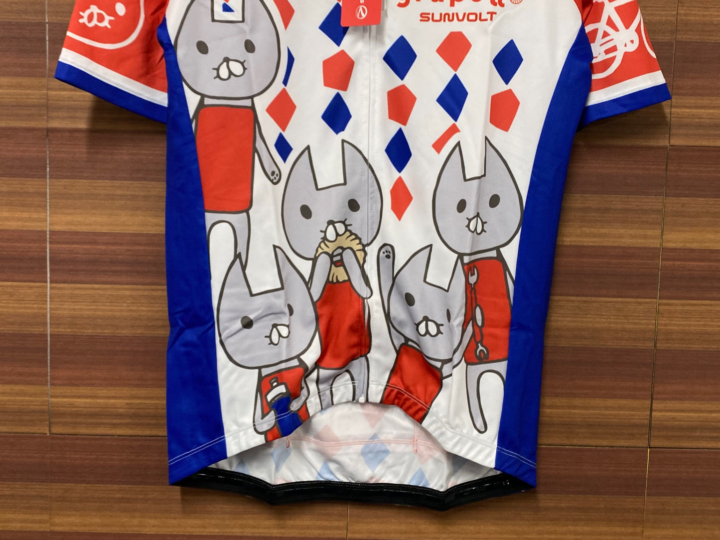 IS010 サンボルト SUNVOLT 半袖 サイクルジャージ 白 L grupetto 絹山サメハル