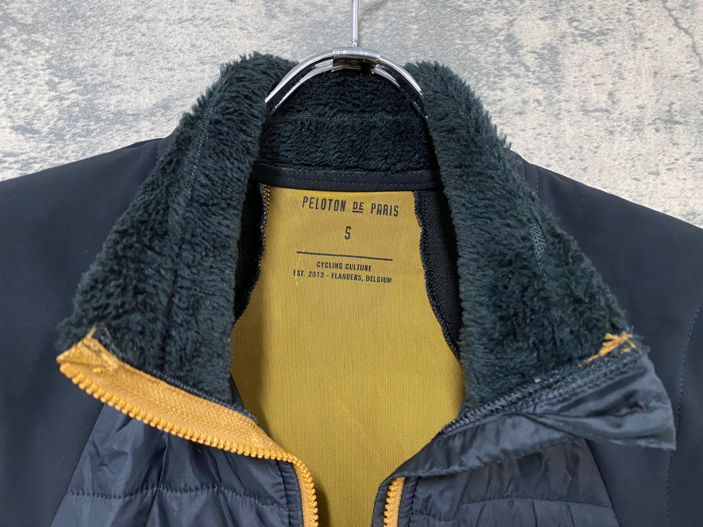 JB506 プロトンドパリ PELOTON DE PARIS Atlas Puffy Jcket ＆ gilet サイクルベスト ジレ 黒 S 裏起毛