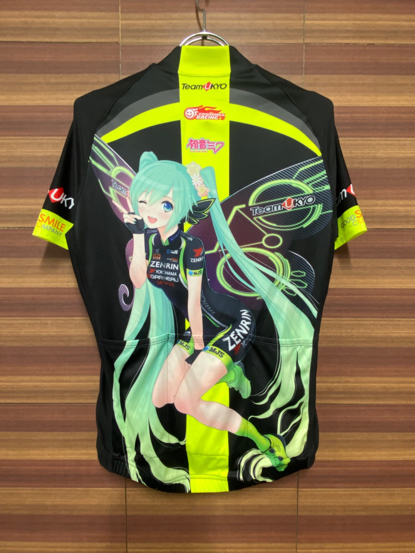 IK091 アトラス atlas 半袖 サイクルジャージ 黒 黄 M Team UKYO x RACING MIKU 2017Ver. 痛ジャージ