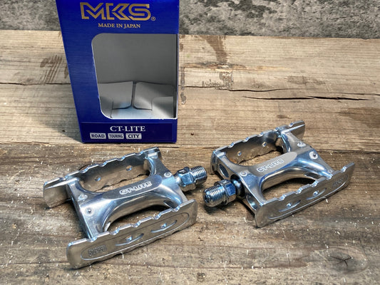 IP455 三ヶ島 MKS CT-LITE フラットペダル 未使用品 シルバー
