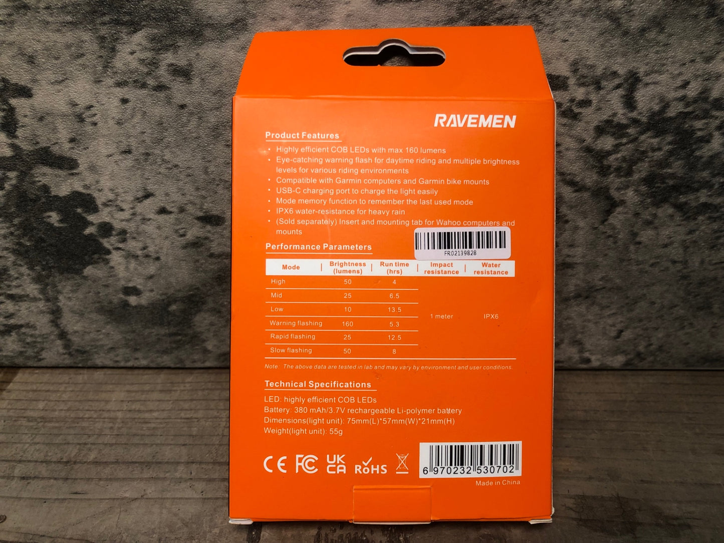 IQ985 レイブマン RAVEMAN FR160 LED フロントライト 未使用