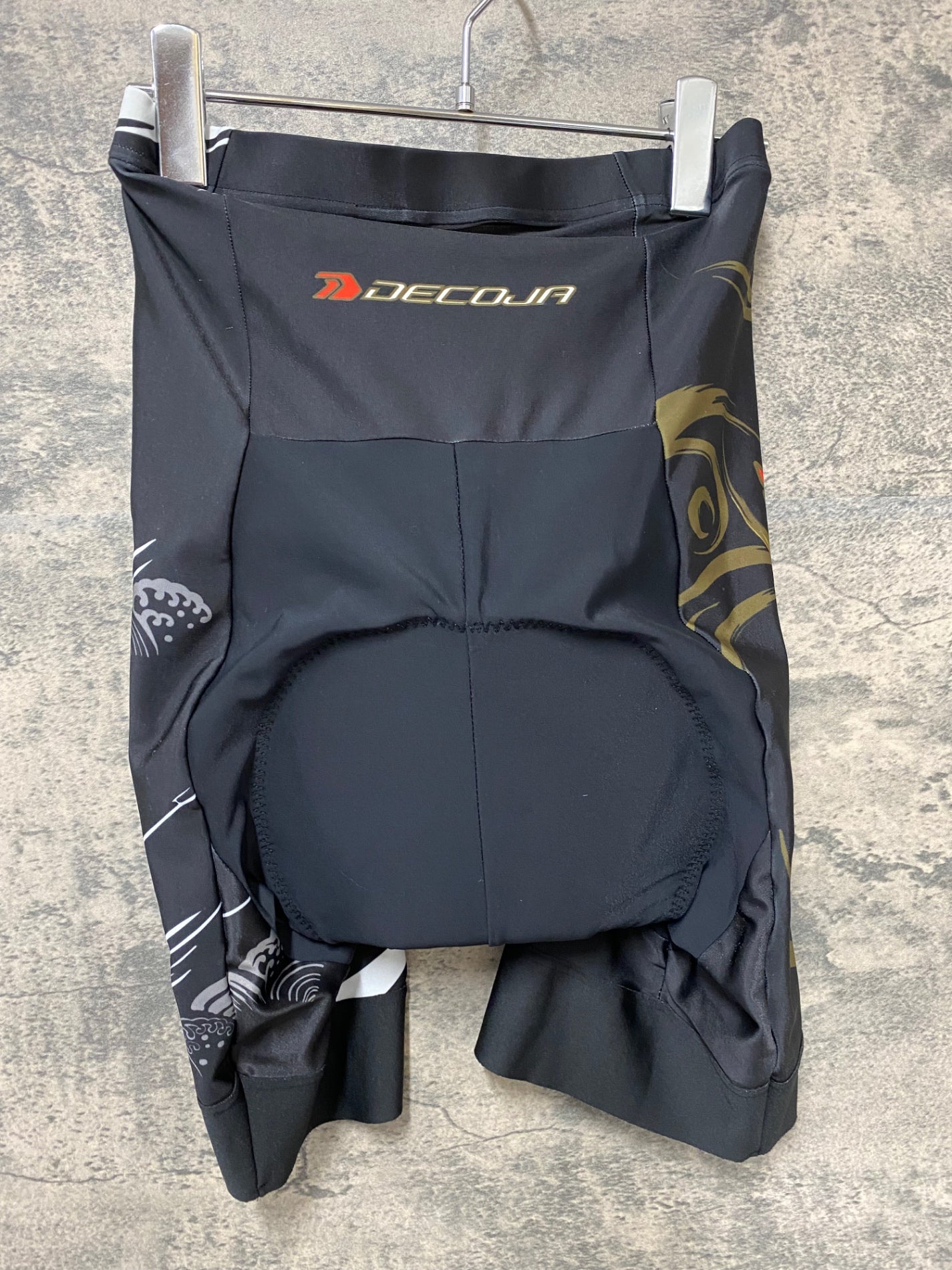 JB659 デコジャ DECOJA 半袖 サイクルジャージ レーサーパンツ 上下セット 黒 総柄 XL