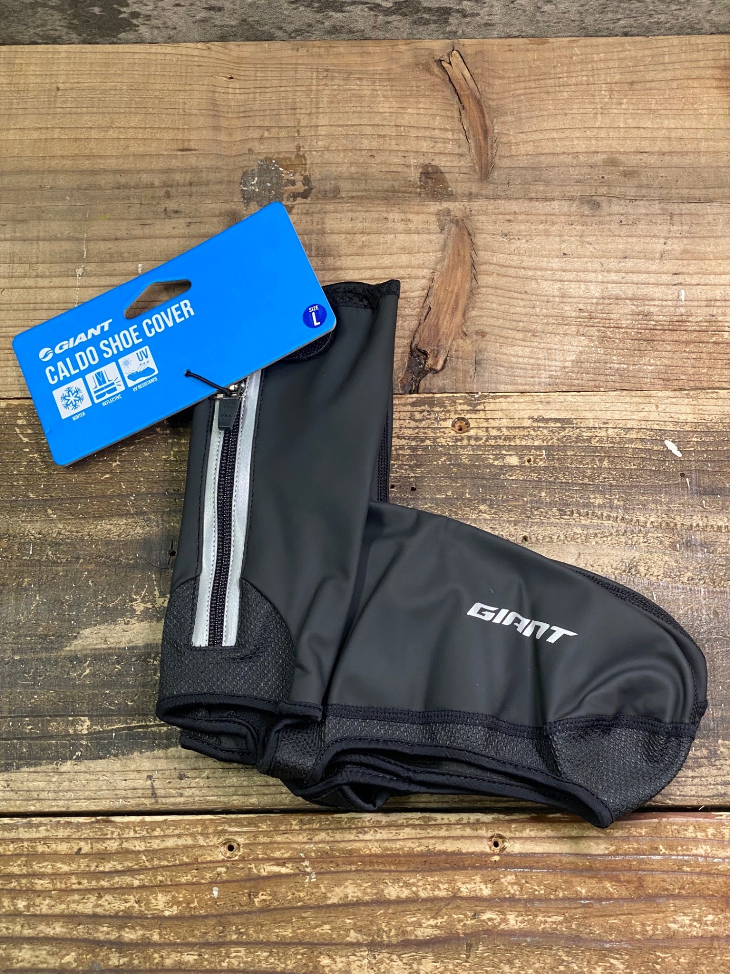 IV927 ジャイアント GIANT シューズカバー 黒 L 裏起毛