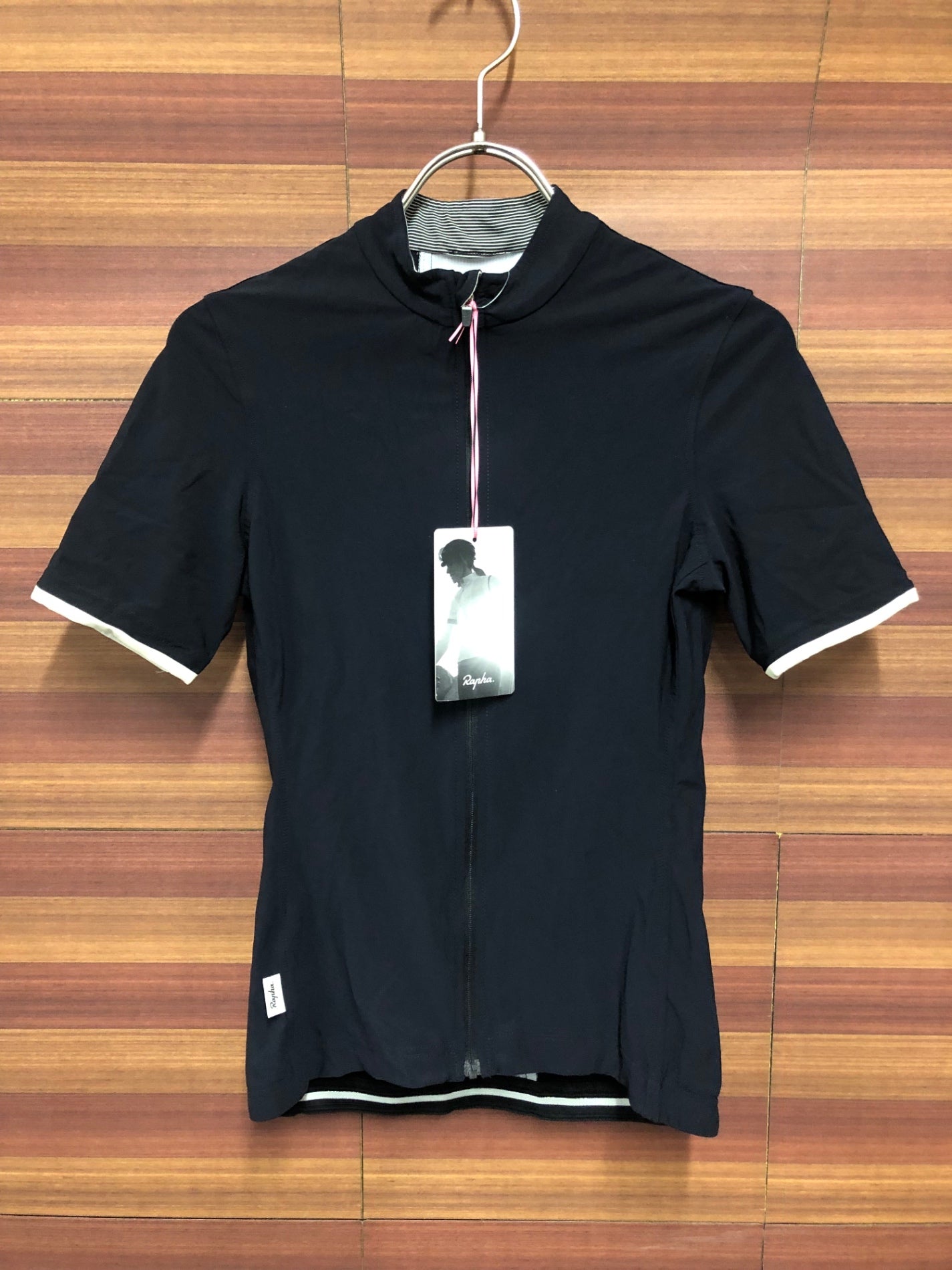 HZ799 ラファ Rapha クラブジャージ CLUB JERSEY 半袖 サイクルジャージ 黒 S ※色あせ
