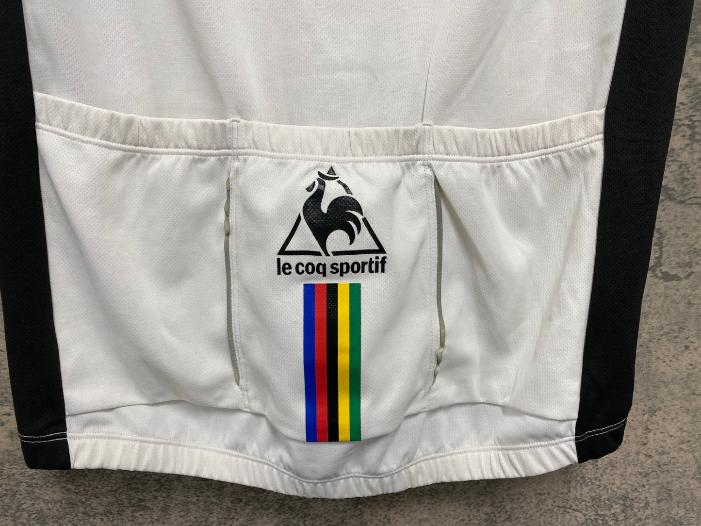 IW808 ルコックスポルティフ le coq sportif 半袖 サイクルジャージ 白 黒 L
