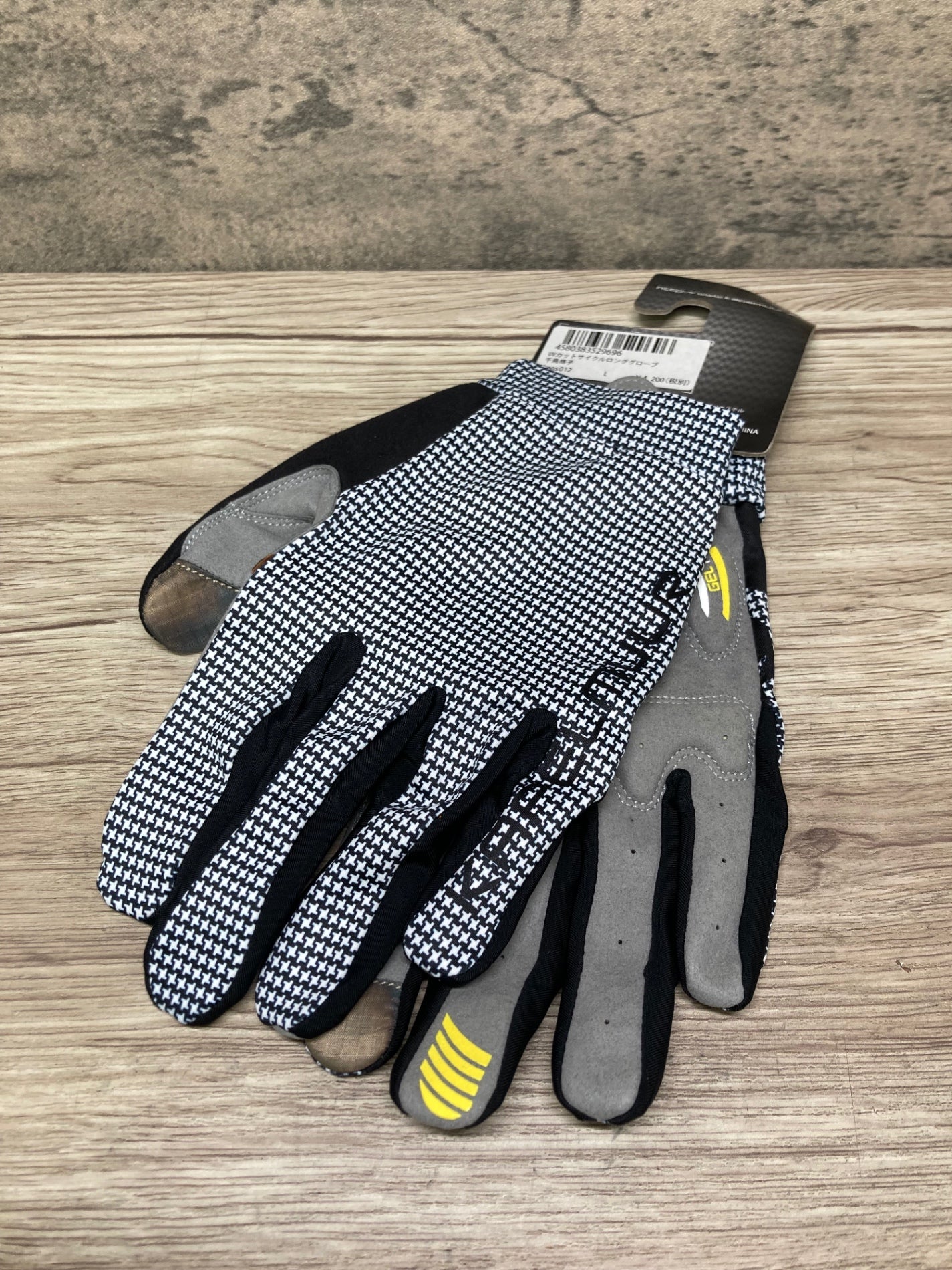 JB488 カペルミュール KAPELMUUR 長指 グローブ 白黒 千鳥柄 L 未使用