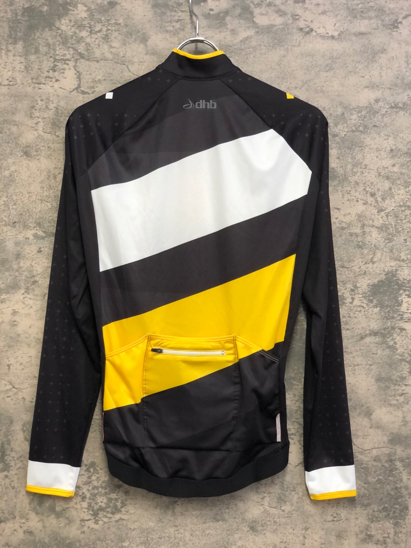 IV289 dhb 長袖サイクルジャージ 白黒黄 XS