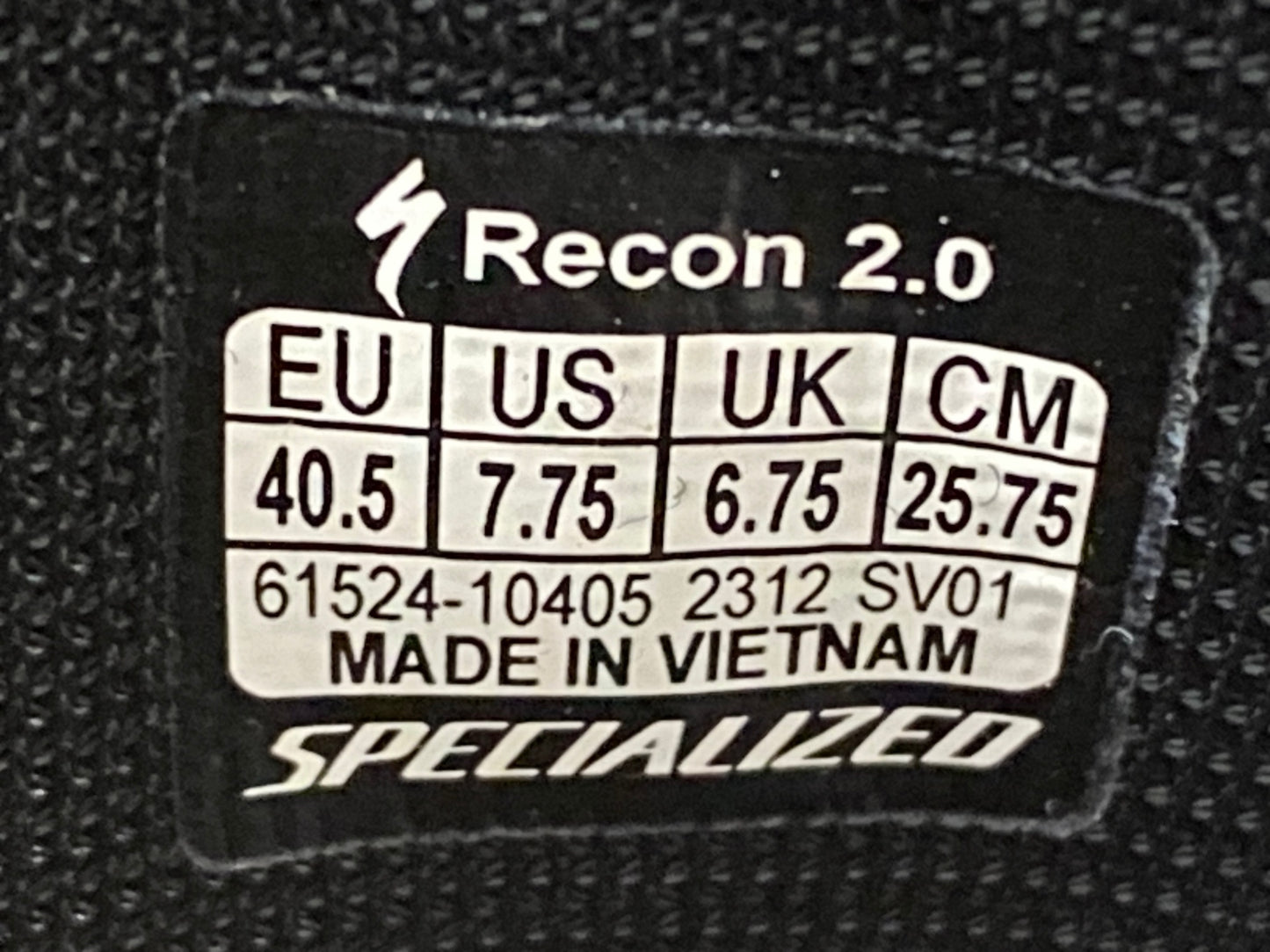 IY562 スペシャライズド SPECIALIZED RECON 2.0 ビンディングシューズ 黒 EU40.5