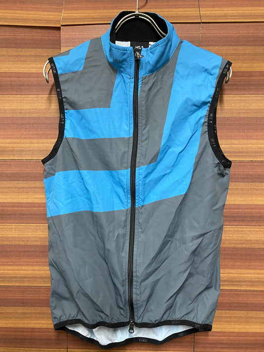 IU253 プライマル PRIMAL ジレ サイクルベスト 青 グレー S ダブルジップ