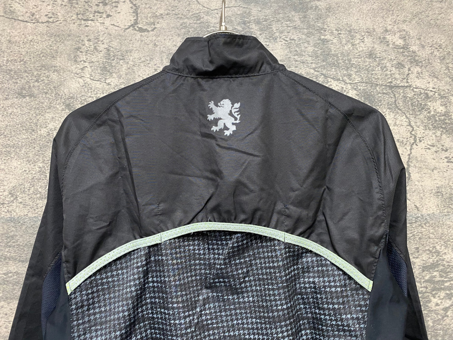 JB063 リオンドカペルミュール Lion de KAPELMUUR 長袖 ウィンドブレーカー 黒 S 千鳥格子