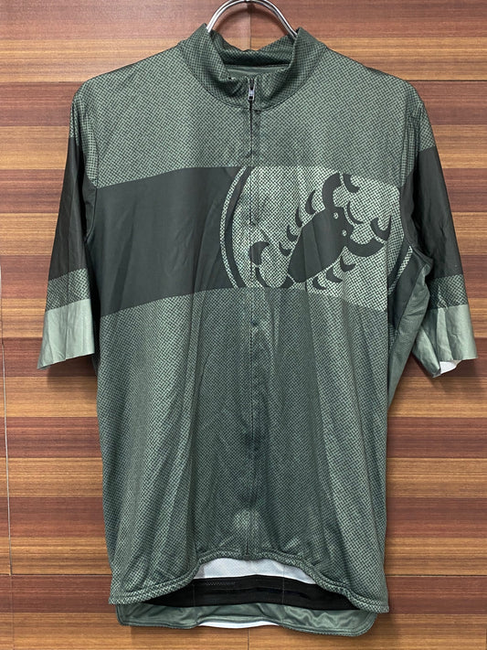 IR535 カステリ CASTELLI 半袖 サイクルジャージ 緑グレー XL